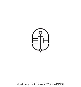 Diseño de logotipo de letras creativas en concepto de ancla con diseño profesional de alta calidad que se imprimirán en cualquier medio impreso