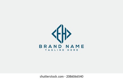 EH e h icono único de carta de negocios logo moderno de base creativa