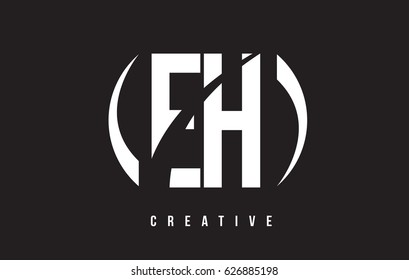 EH E H White Letter Logo Design with White Background Vector Illustration Template.