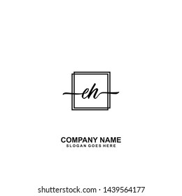 EH handwriting logo template vector