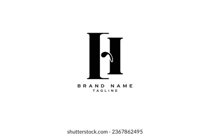 EH, HE, Abstract initial monogram letter alphabet logo design