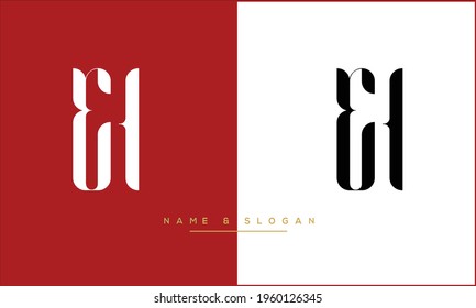 EH ,HE Abstract Letters Logo Monogram