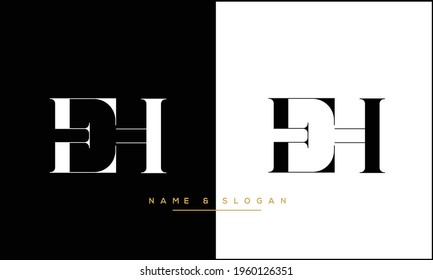 EH ,HE Abstract Letters Logo Monogram
