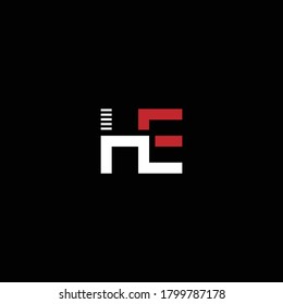 EH or HE abstract outstanding professional business awesome artistic branding company different colors illustration logo