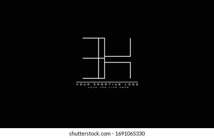 EH HE abstract vector logo monogram template