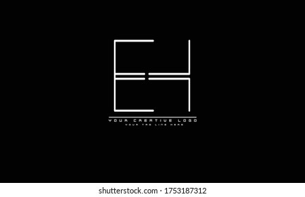 EH HE abstract vector logo monogram template