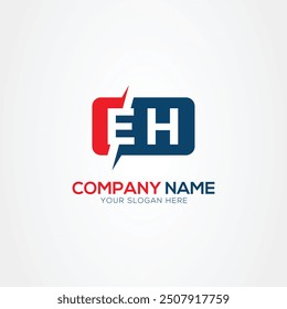 EH or HE Creative Modern Letters Logo Design Element