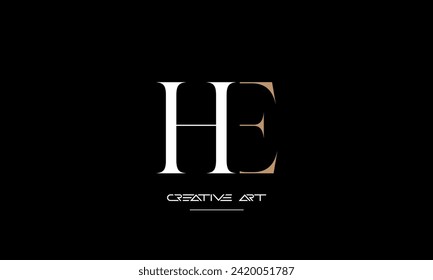 EH, HE, E, H abstract letters logo monogram