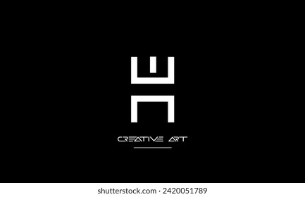 EH, HE, E, H abstract letters logo monogram