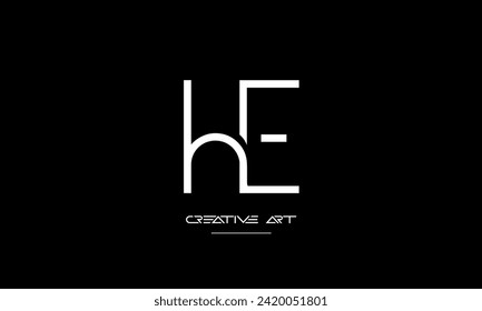 EH, HE, E, H abstract letters logo monogram