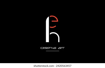 EH, HE, E, H abstract letters logo monogram