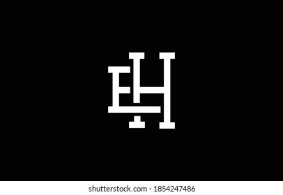 EH HE E H logo design concept with background. Initial based creative minimal monogram icon letter. Modern luxury alphabet vector design