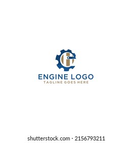 EH, HE engine logo sign design