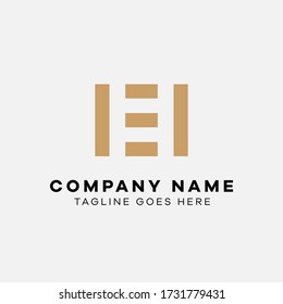 EH or HE initial company H gold logo on Grey background

