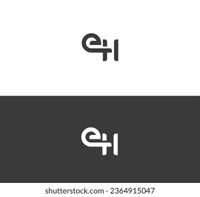 EH, HE letter logo design template elements. Modern abstract digital alphabet letter logo.