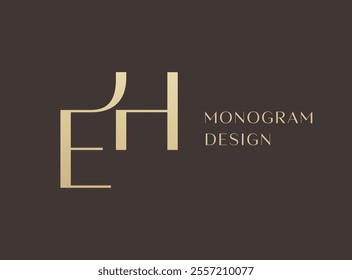 EH or HE letter logo icon design. Classic style luxury initials monogram.