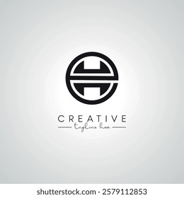 EH HE Letter Modern Alphabet Logo Design. Initial Based Vector Template.