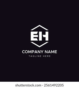 EH or HE logo and icon designs with vector template
