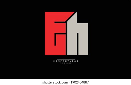 EH icon monogram letter text alphabet logo design