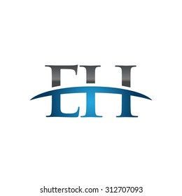 EH initial company blue swoosh logo