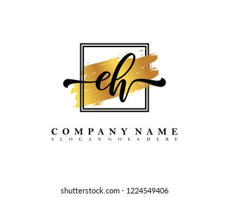 EH Initial handwriting logo concept
