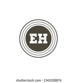 EH  Initial Handwriting logo template vector