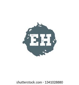 EH  Initial Handwriting logo template vector