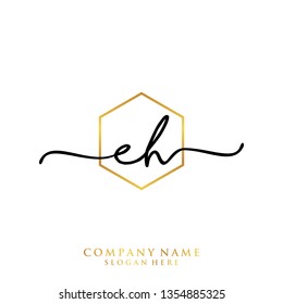 EH Initial handwriting logo template