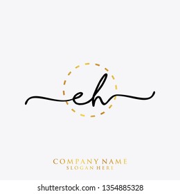 EH Initial handwriting logo template