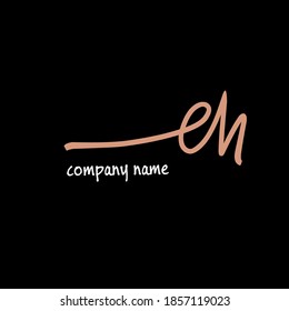 eh Initial handwriting logo vector