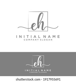 EH Initial letter handwriting and signature logo.