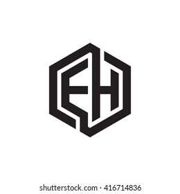 Eh Initial Letters Loop Linked Hexagon Stock Vector (Royalty Free ...