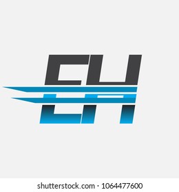 EH initial logo company name colored black and blue, Simple and Modern Logo Design.
