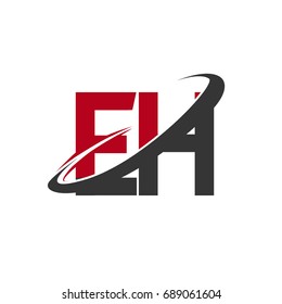 EH initial logo company name colored red and black swoosh design, isolated on white background. vector logo for business and company identity.