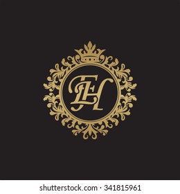 EH initial luxury ornament monogram logo
