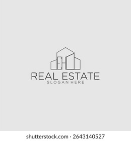 EH initial monogram logo for real estate with luxury building style