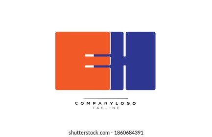 EH initials monogram letter text alphabet logo design