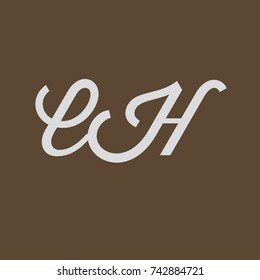 EH Letter creative square background