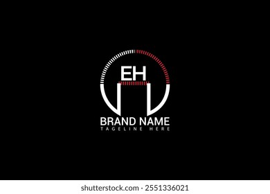EH Buchstaben Logo kreatives Design. EH einzigartiges Design. EH-Buchstabe Logo-Design auf schwarzem Hintergrund.