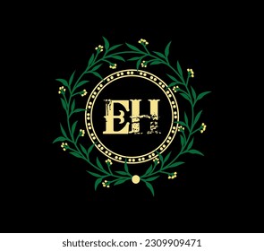 EH letter logo design with a circle shape. EH circle and cube shape logo design. EH monogram, business, real estate logo. EH Logo design with unique and simple design.