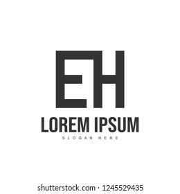 EH Letter logo design. Initial letter logo template design