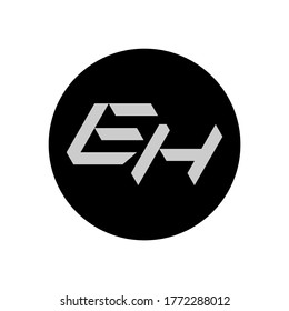 EH Letter Logo Design With Simple style