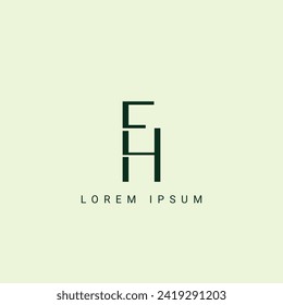 Plantilla de vectores de diseño de logotipo EH Letter. Alfabeto Letra Inicial Diseño De Logotipo EH Con Reflejo Brillante Ilustración Comercial