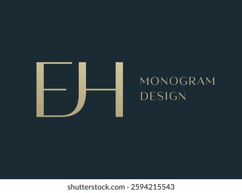 EH letter logo icon design. Classic style luxury initials monogram.