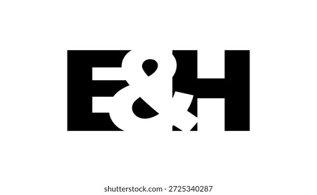 Diseño del logotipo de EH en estilo audaz. Símbolo de identidad blanco y negro. Emblema de tipografía moderna. Icono de marca Corporativa. Mínima Plantilla de negocio.