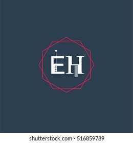 eh logo initial Letter, Abstract Polygonal Background Logo, design for Corporate Business Identity,flat icon Alphabet letter