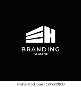 Logo de EH Diseño minimalista de logotipo. Logo creativo. logotipo de plantilla