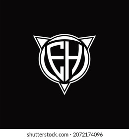 EH Logo monogram isolated with circle shape and three arrow design template