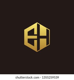 EH Logo Monogram with Negative space gold colors 