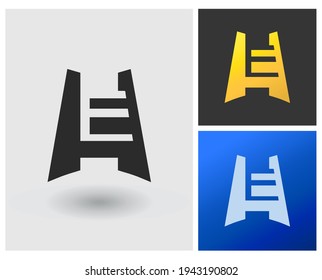 EH logo negative space creative vector template idea
